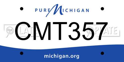 CMT357 Michigan License Plate