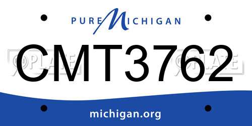 CMT3762 Michigan License Plate