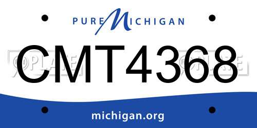 CMT4368 Michigan License Plate