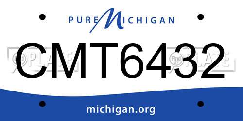 CMT6432 Michigan License Plate
