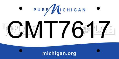 CMT7617 Michigan License Plate