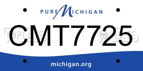 CMT7725 Michigan License Plate