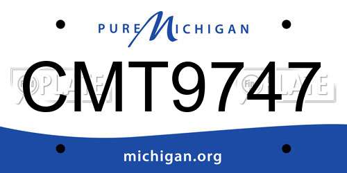 CMT9747 Michigan License Plate