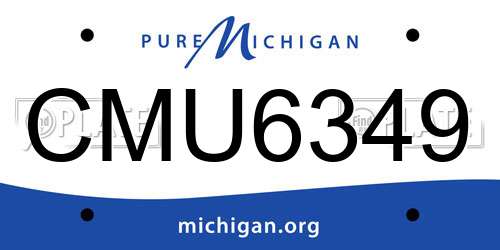 CMU6349 Michigan License Plate
