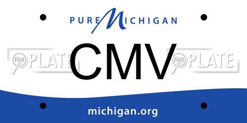 CMV Michigan License Plate