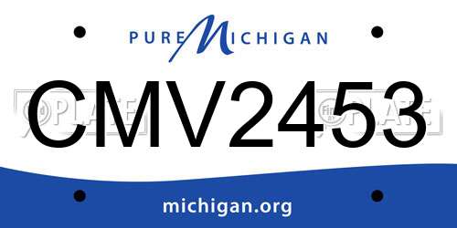CMV2453 Michigan License Plate
