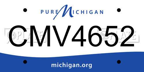 CMV4652 Michigan License Plate