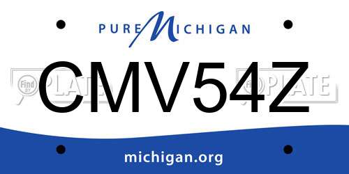CMV54Z Michigan License Plate