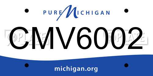 CMV6002 Michigan License Plate