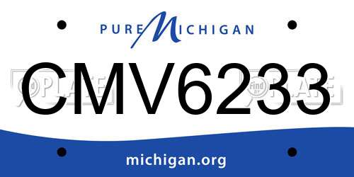 CMV6233 Michigan License Plate
