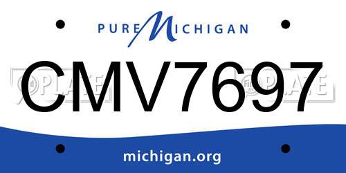 CMV7697 Michigan License Plate