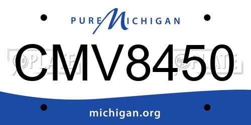 CMV8450 Michigan License Plate