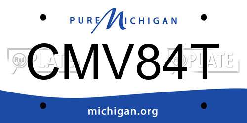 CMV84T Michigan License Plate