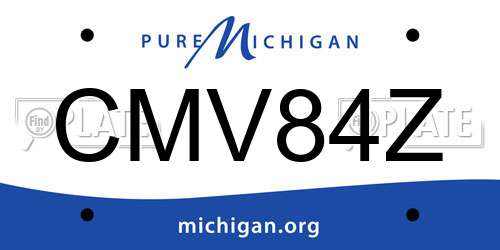 CMV84Z Michigan License Plate