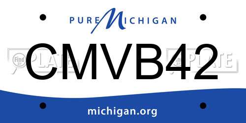 CMVB42 Michigan License Plate