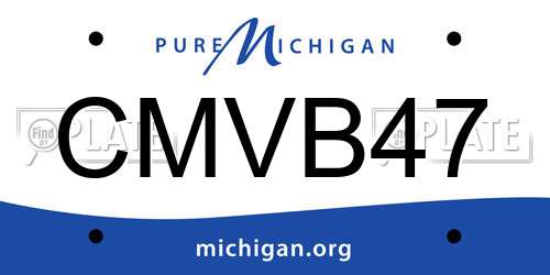 CMVB47 Michigan License Plate