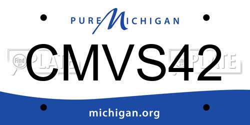 CMVS42 Michigan License Plate