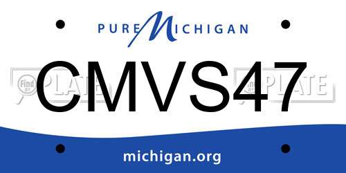 CMVS47 Michigan License Plate