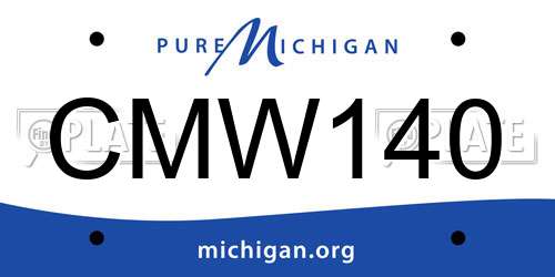 CMW140 Michigan License Plate