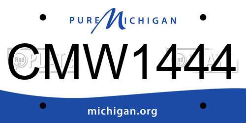 CMW1444 Michigan License Plate