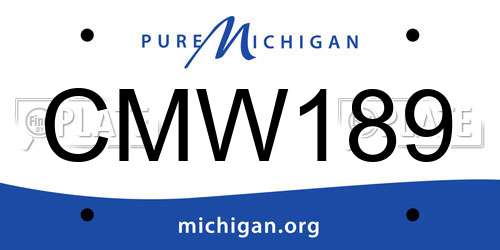 CMW189 Michigan License Plate