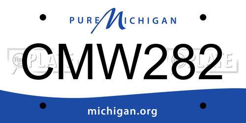 CMW282 Michigan License Plate