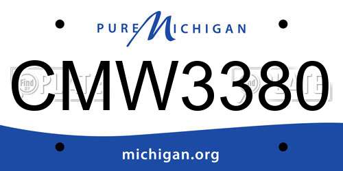 CMW3380 Michigan License Plate