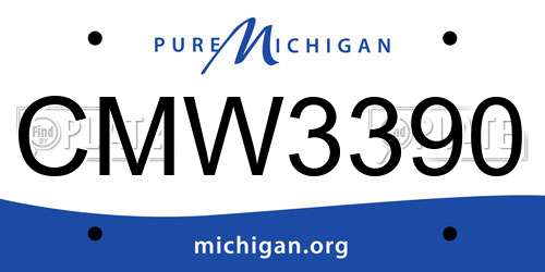 CMW3390 Michigan License Plate