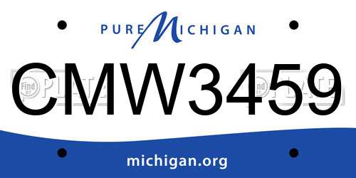 CMW3459 Michigan License Plate