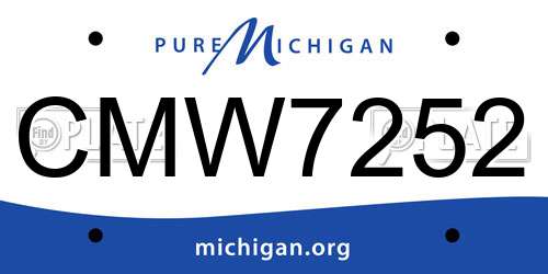 CMW7252 Michigan License Plate