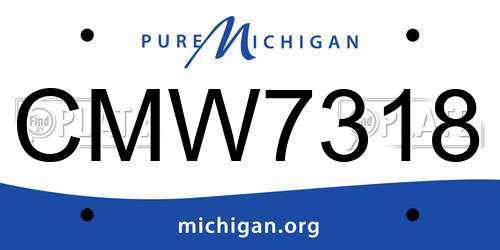 CMW7318 Michigan License Plate