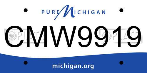 CMW9919 Michigan License Plate