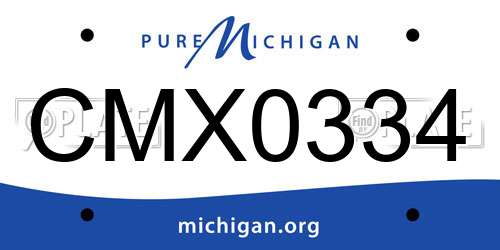 CMX0334 Michigan License Plate