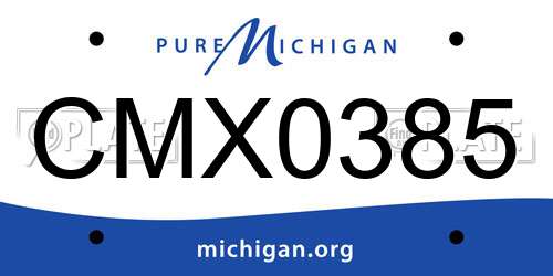 CMX0385 Michigan License Plate