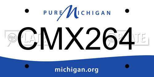 CMX264 Michigan License Plate