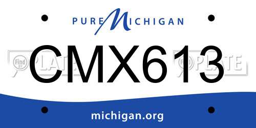 CMX613 Michigan License Plate