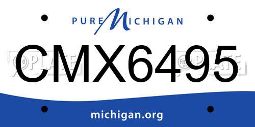 CMX6495 Michigan License Plate