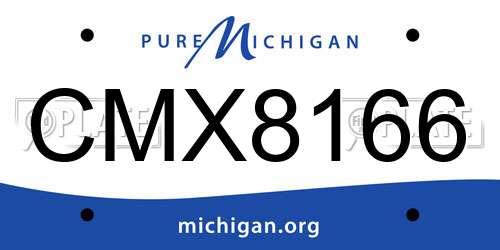 CMX8166 Michigan License Plate