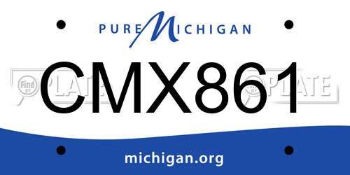 CMX861 Michigan License Plate