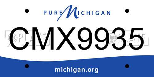CMX9935 Michigan License Plate