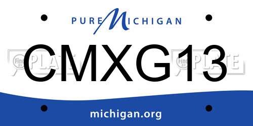 CMXG13 Michigan License Plate