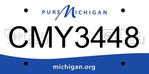 CMY3448 Michigan License Plate