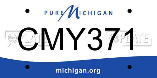 CMY371 Michigan License Plate