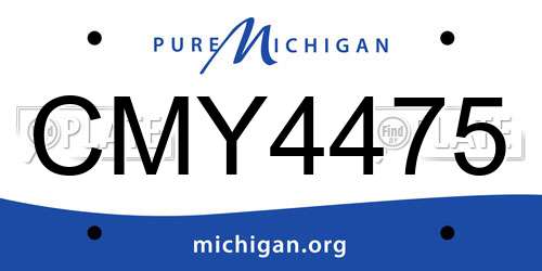 CMY4475 Michigan License Plate