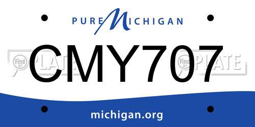 CMY707 Michigan License Plate