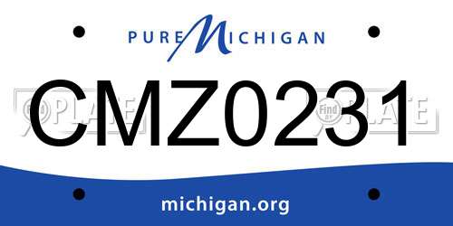 CMZ0231 Michigan License Plate
