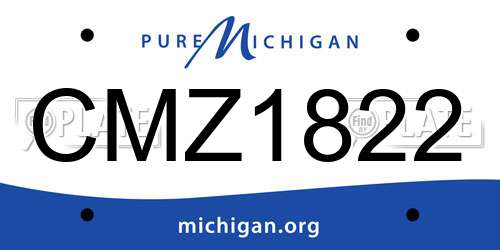 CMZ1822 Michigan License Plate