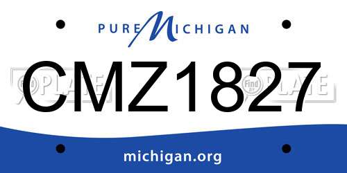 CMZ1827 Michigan License Plate