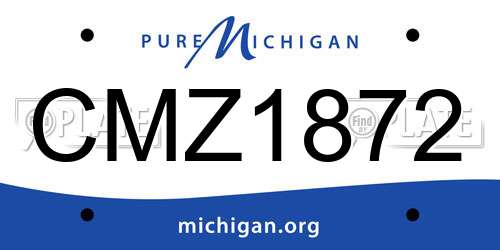 CMZ1872 Michigan License Plate