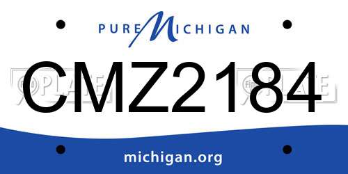 CMZ2184 Michigan License Plate